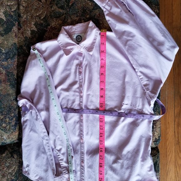 Vintage pale pink, cotton, S, M, close fit, rounded base, shirt style, SQV - Picture 5 of 7